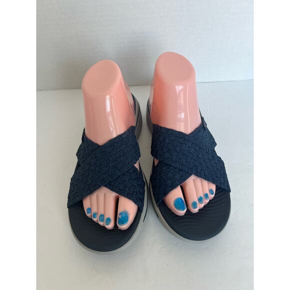 SKECHERS GO WALK ARCHFIT COMFORT SANDAL SHOES BLUE & GRAY OPEN TOE SLIP ON SZ 9 - Picture 2 of 12